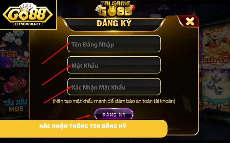  Xác nhận thông tin đăng ký